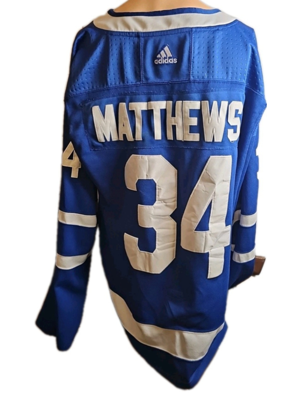 Auston Matthews Toronto Maple Leafs Adidas Home Blue Jersey Size 56 Fight Strap - Picture 6 of 14